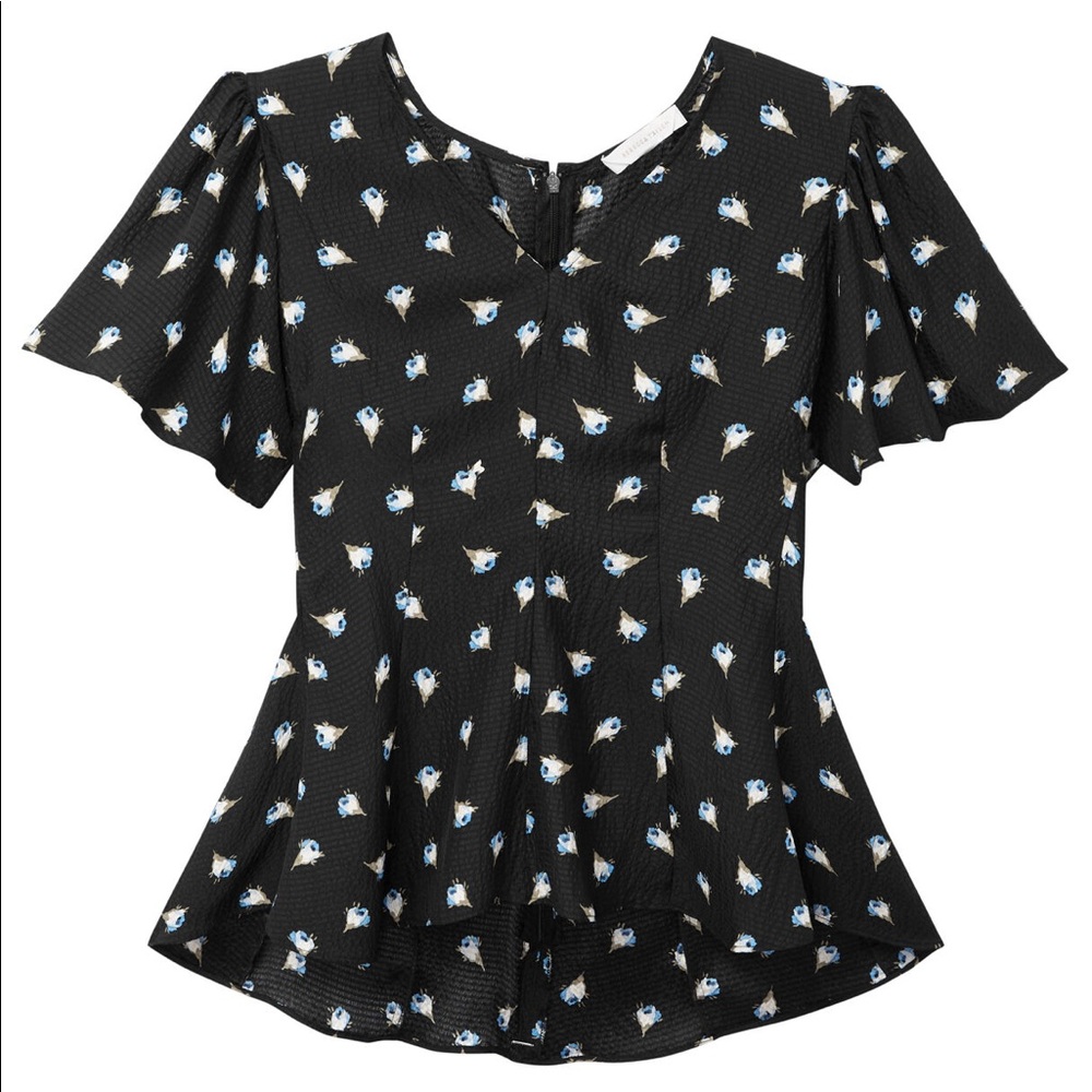 Rebecca Taylor Brigitte Fleur Silk Top